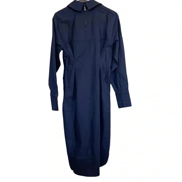 NEW Tibi Navy Button Down Shirt Dress Size Extra Small - Picture 4 of 8